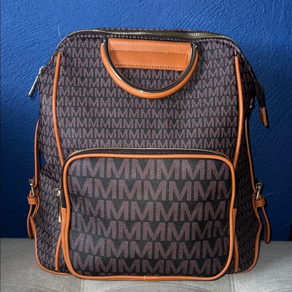 MKF Collection Brown Monogram Backpack - Picture 1 of 8